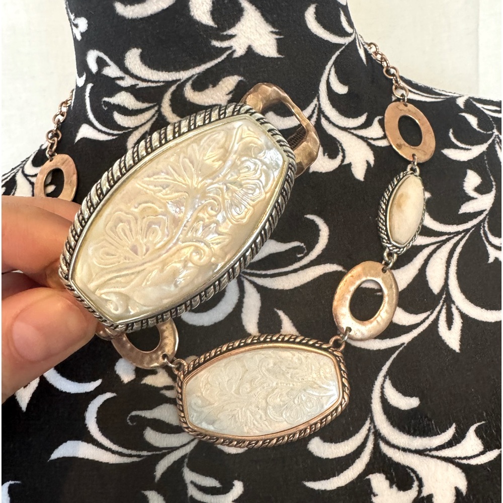 Vintage Stamped 925 Copper, Mother of Pearl, and Sterling jewelry set.